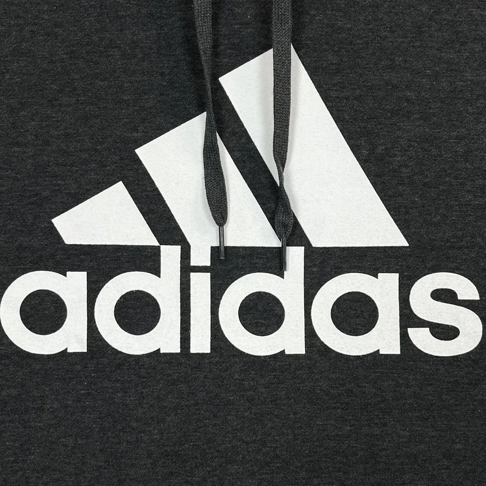 adidas Golf Mens CVC Fleece Pullover Hoodie Size‎ L Gray White Warm Classic Fit